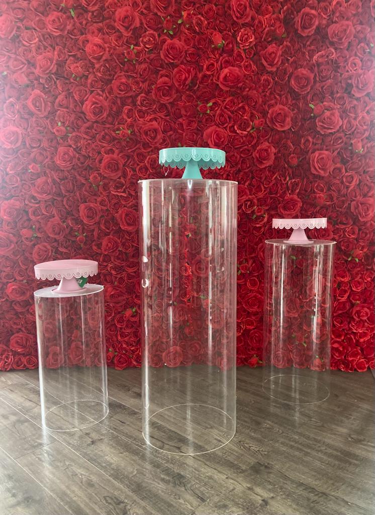 Three Piece Cylinder Acrylic Stand