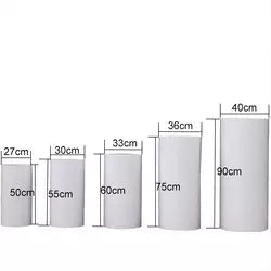 Metal Cylinder Pedestal Display Stands 5 pcs- White