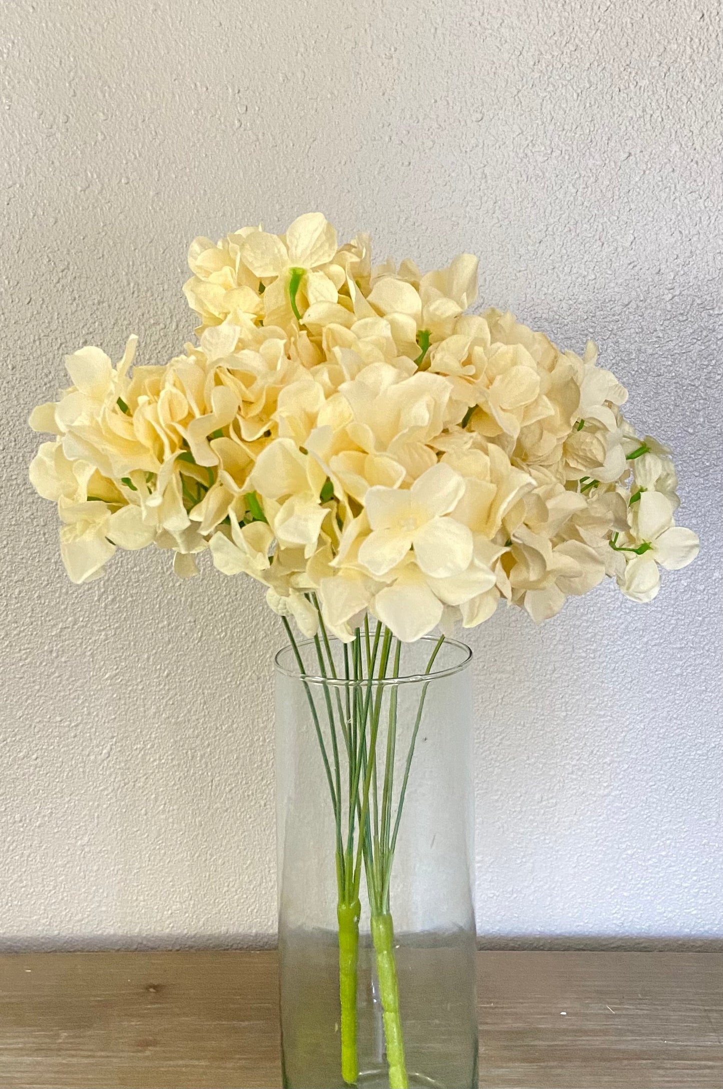 Yellow Hydrangea Artificial Flowers 7 Heads