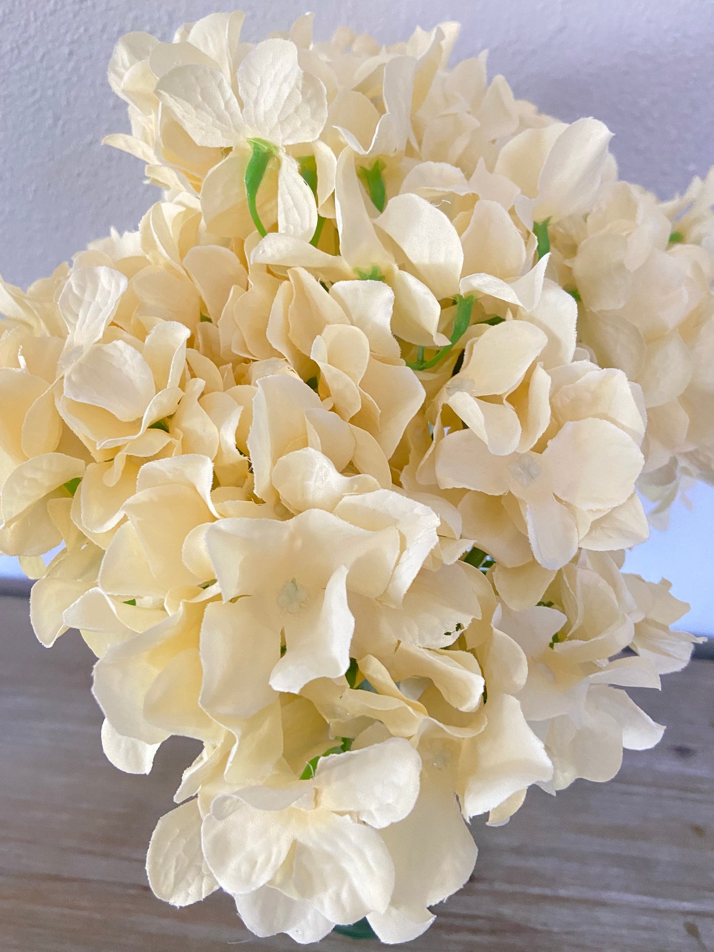 Yellow Hydrangea Artificial Flowers 7 Heads