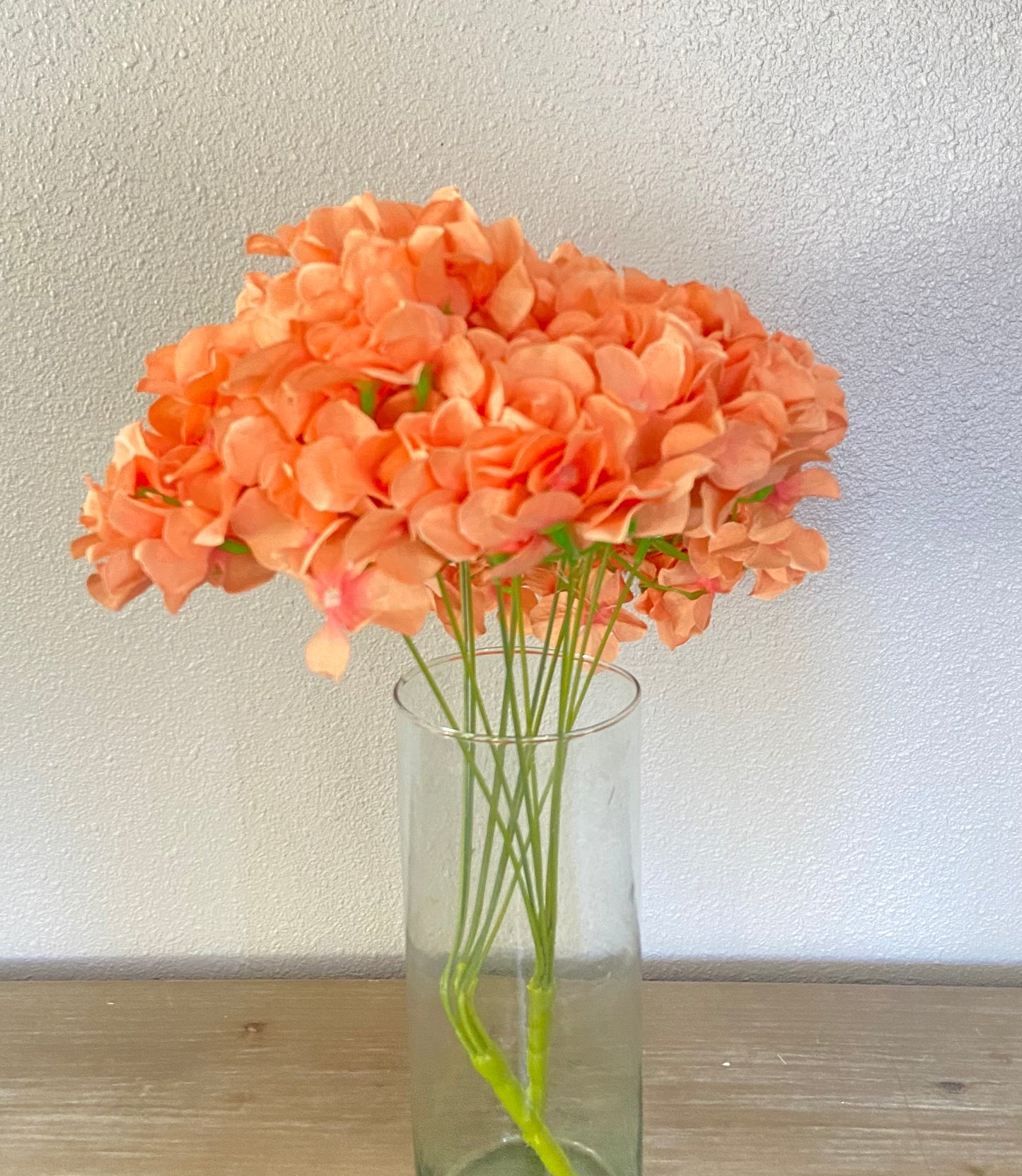 Orange Hydrangea Artificial Flowers 7 Heads