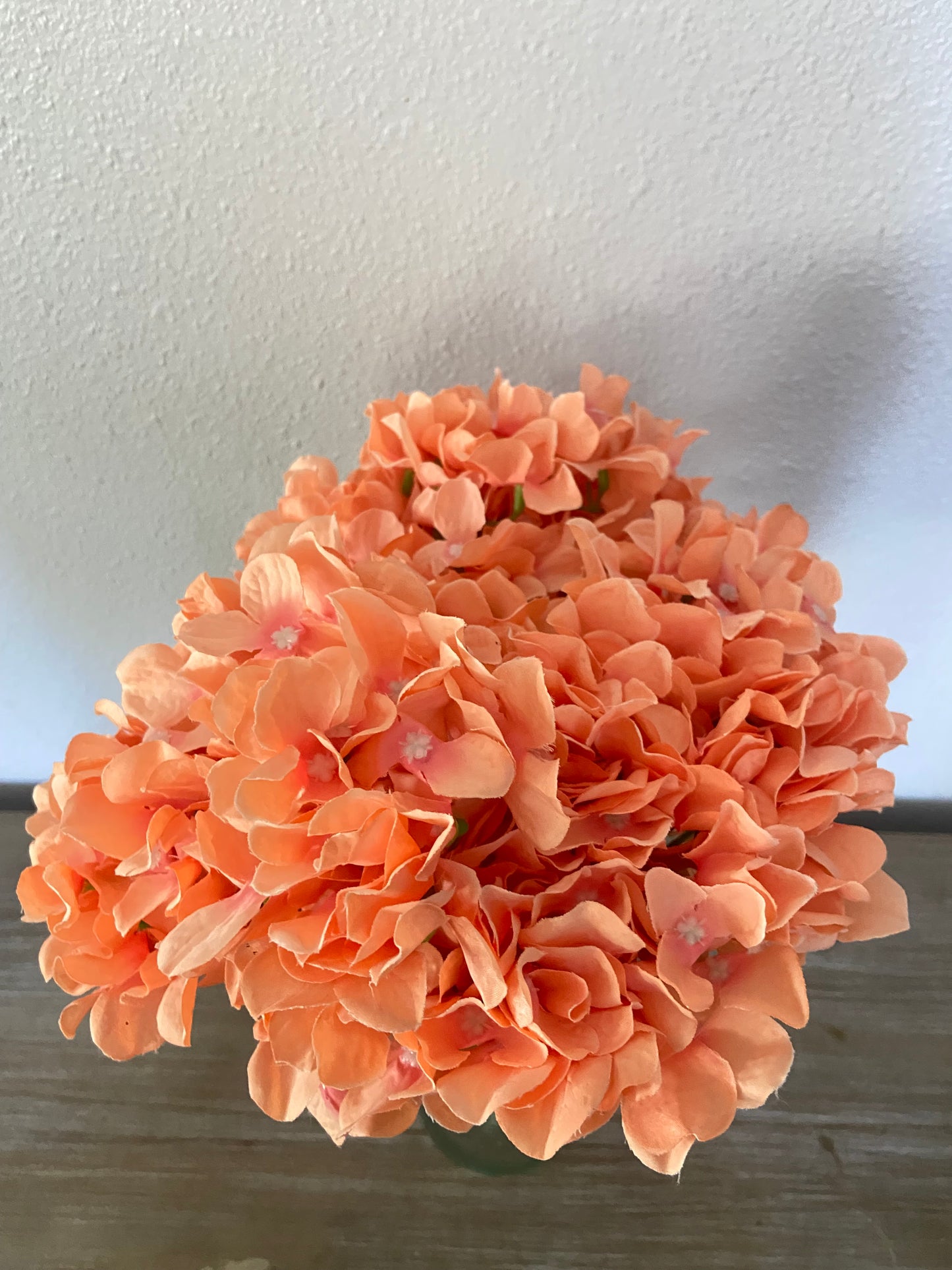 Orange Hydrangea Artificial Flowers 7 Heads