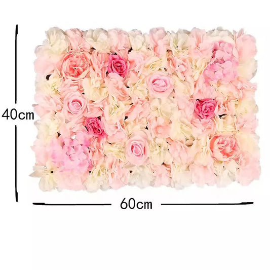 Silk Hydrangeas Flower Wall Backdrop Panel - White and Light Pink