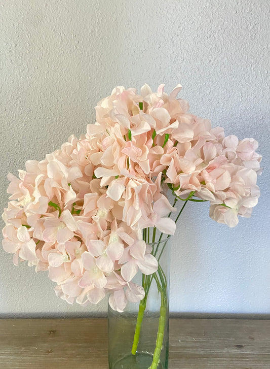 Light Pink Hydrangea Artificial Flowers 7 Heads