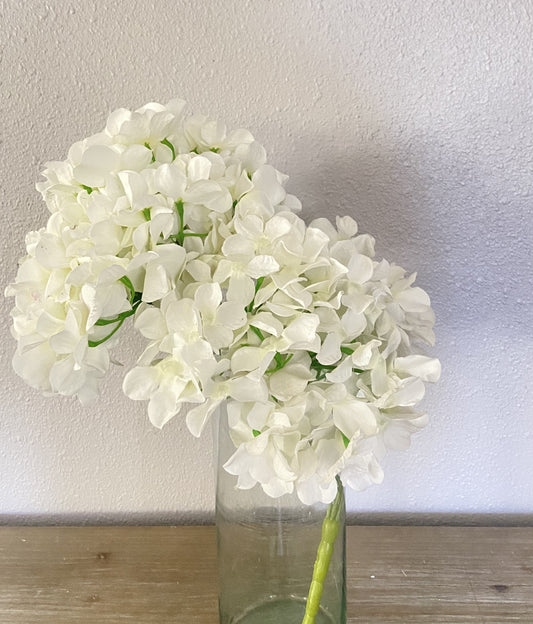 White Hydrangea Artificial Flowers 7 Heads